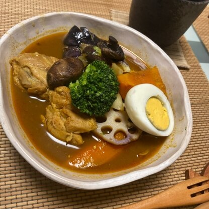 初めてスープカレーを作りました♬家族に大好評でリピート決定^ - ^！！